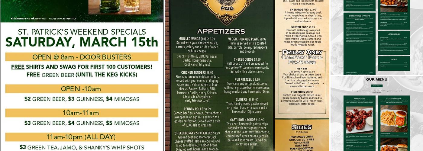 Danny's Pub Menu