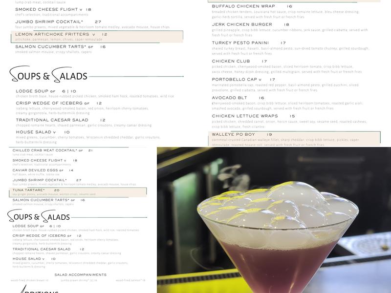 Taverne in the Sky Menu