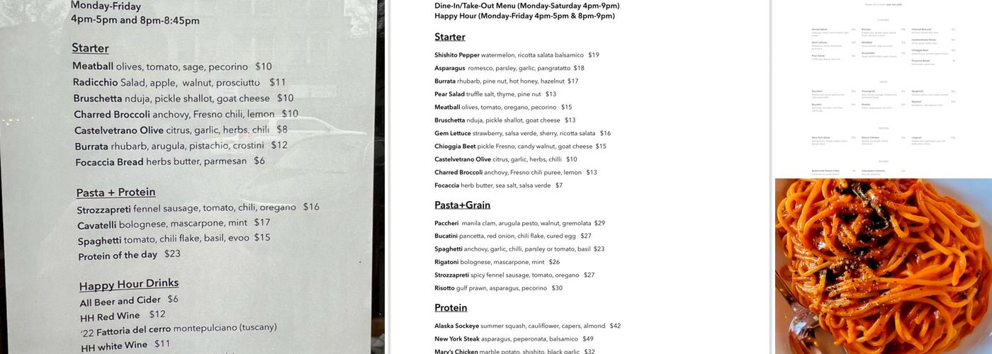 capers + olives Menu