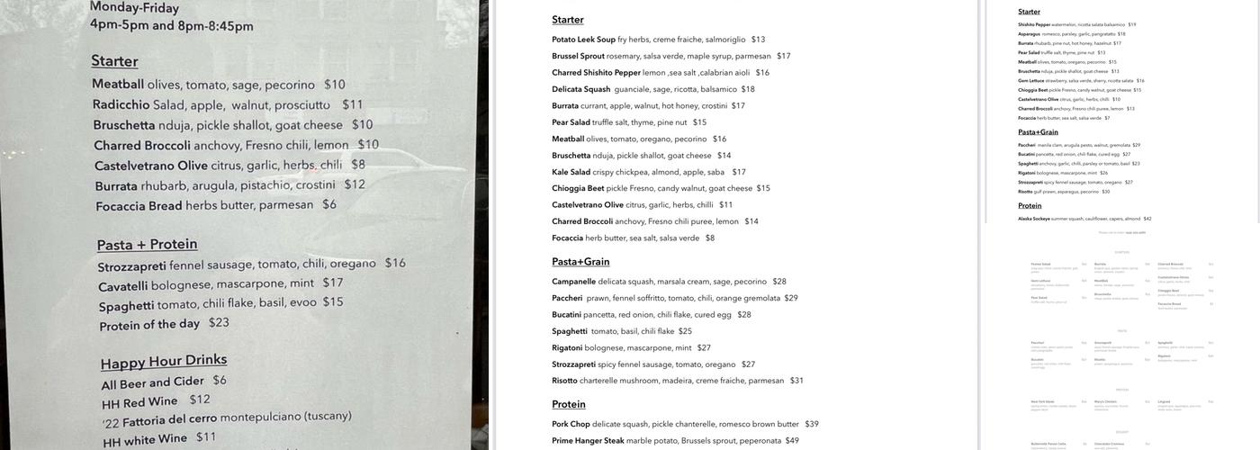 capers + olives Menu