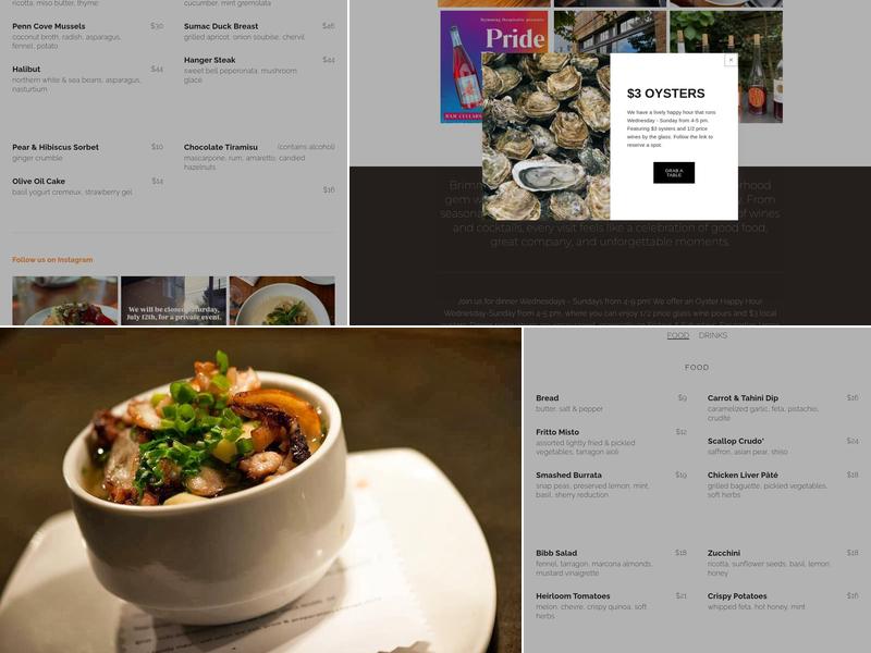 Brimmer & Heeltap Menu