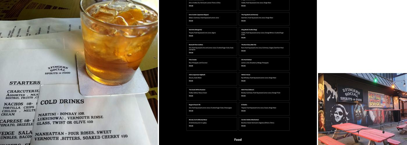 2 Fingers Social Menu