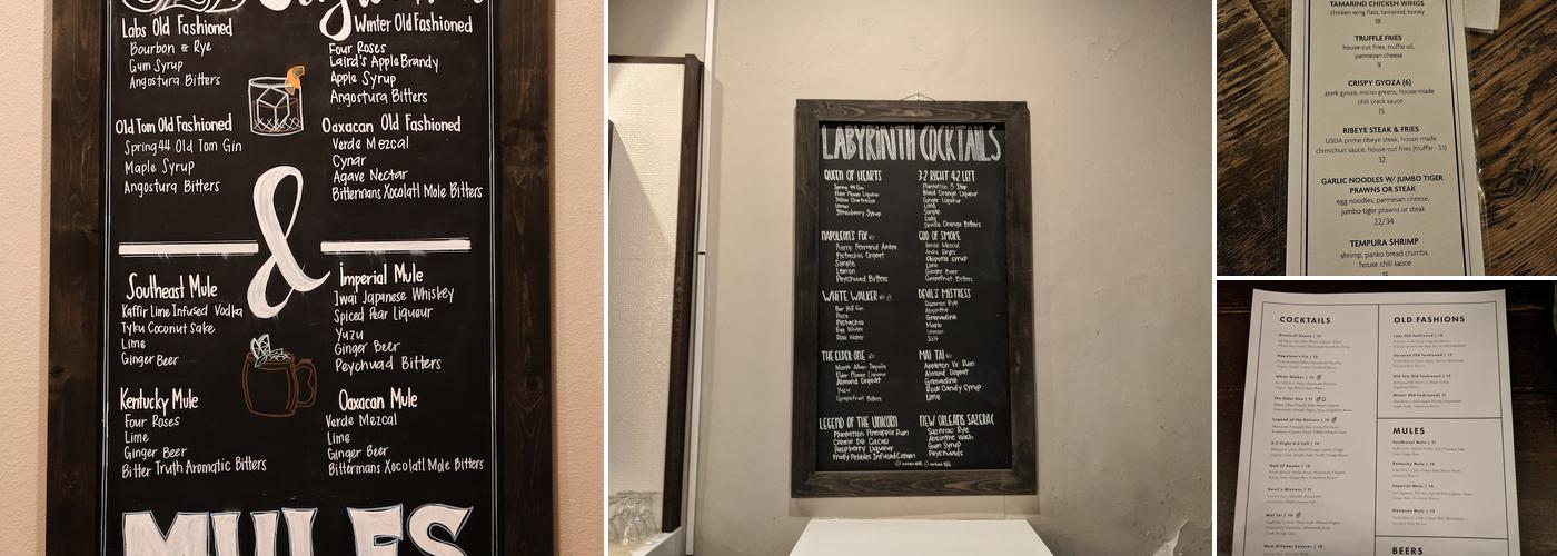 Labyrinth Bar & Kitchen Menu