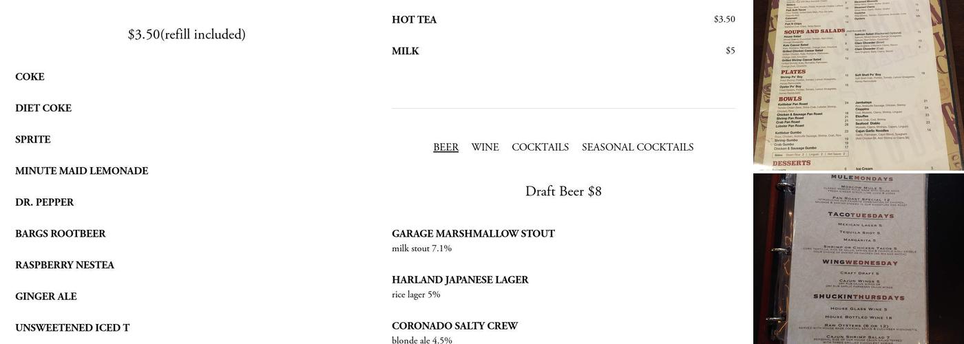 Kettlebar Menu
