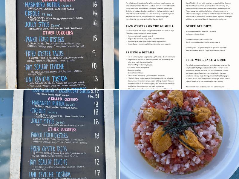The Jolly Oyster Ventura Menu