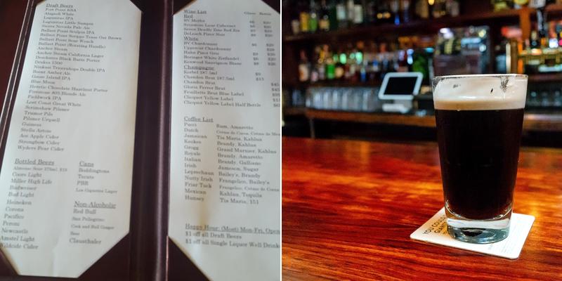 Yancy's Saloon Menu