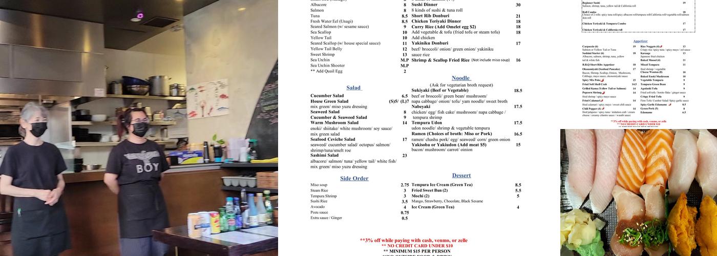 Sushi Bar 29 Menu