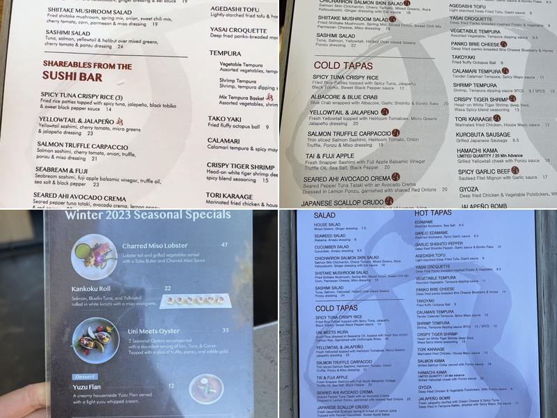 Robata Wasa Menu