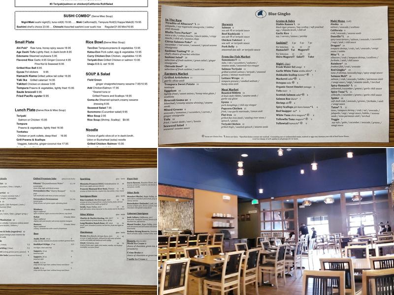 Blue Sakana Blackhawk Menu