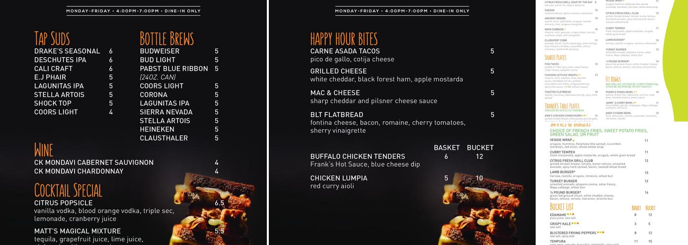Citrus Fresh Grill Menu