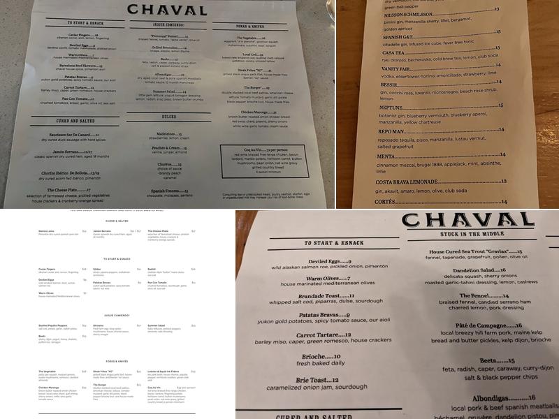 Chaval Menu