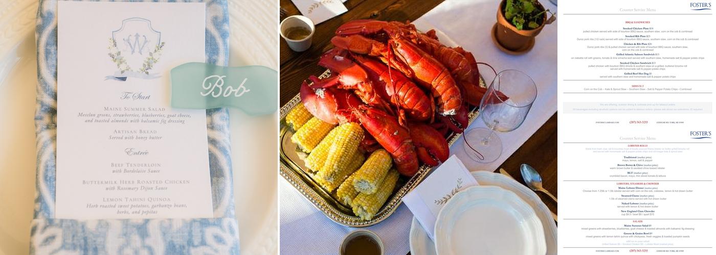 Fosters Clambakes and Catering Menu