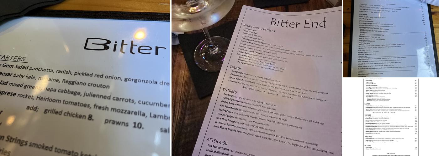 Bitter End Menu