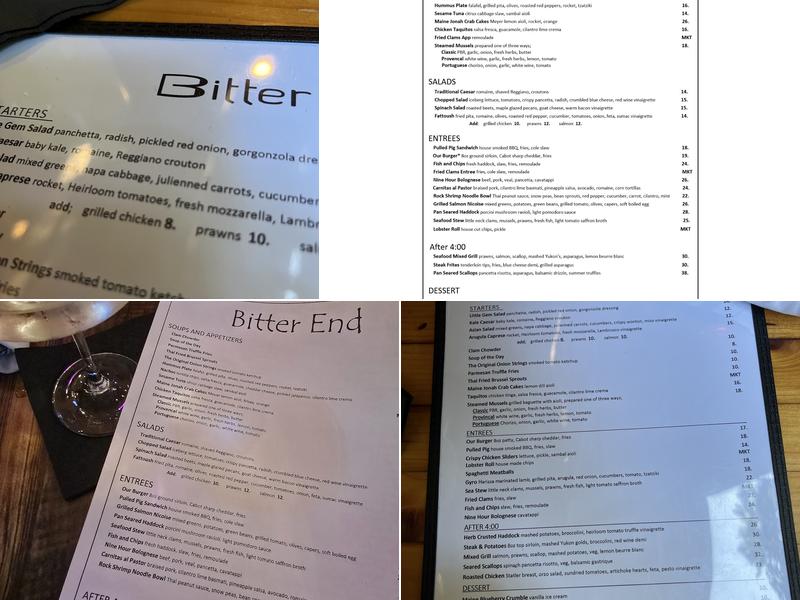 Bitter End Menu