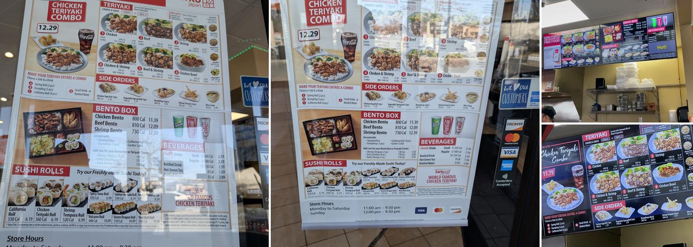 Sarku Japan Menu