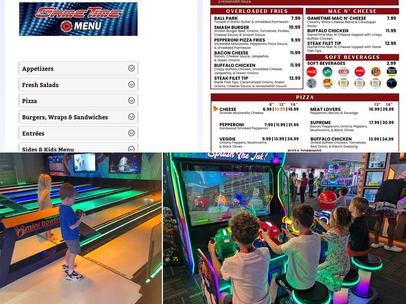 GameTime Ocoee Menu