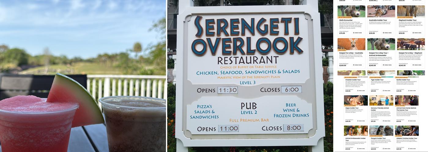 Serengeti Overlook Pub Menu