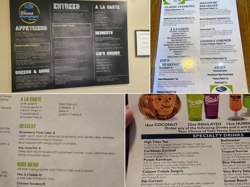 Waves Bar &Grill Menu