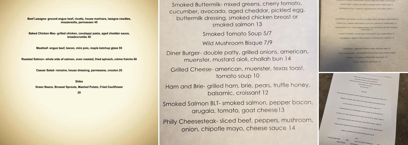 Knife and Stone Menu