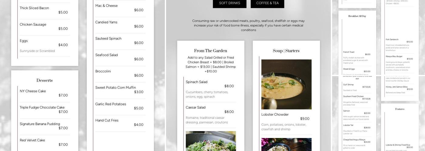 Bella... A Baltimore Crab & Seafood CO. Menu