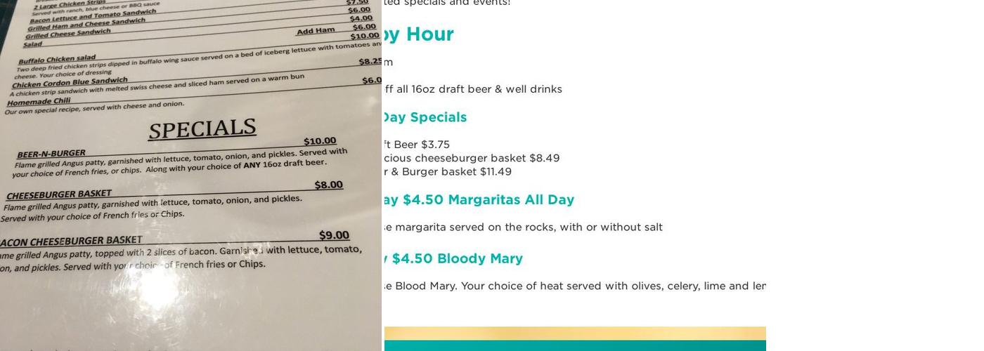 Apache Greyhound Park Menu