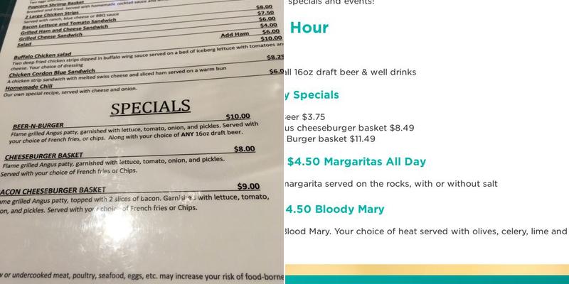 Apache Greyhound Park Menu