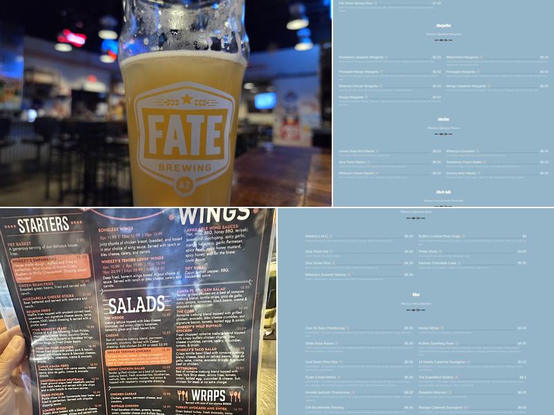 Wheezys Grill and Sportsbar Menu