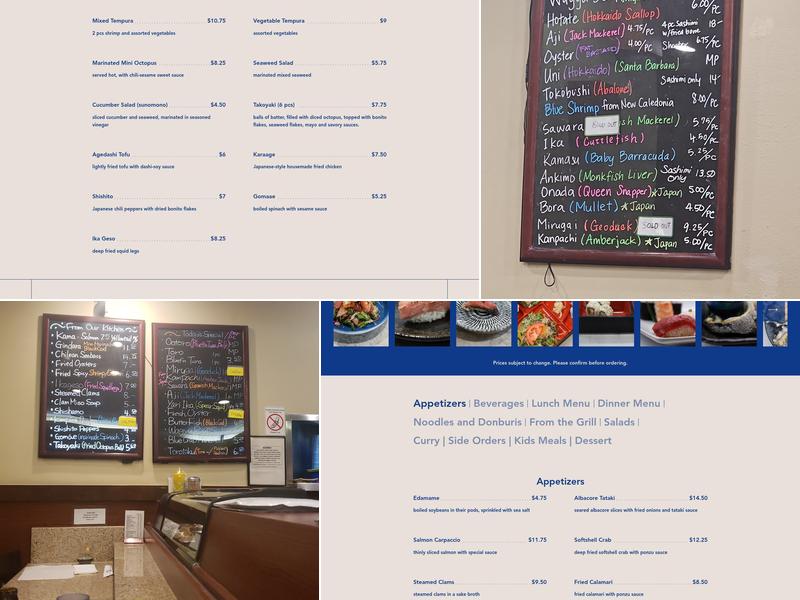 Kisetsu Restaurant Menu