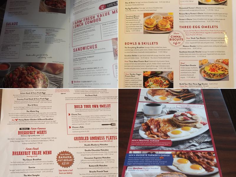 Bob Evans Menu
