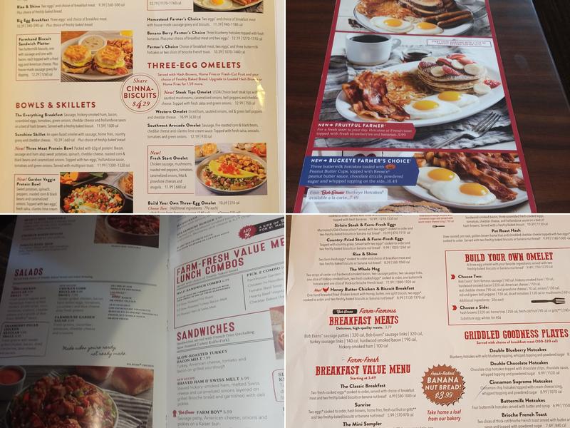 Bob Evans Menu