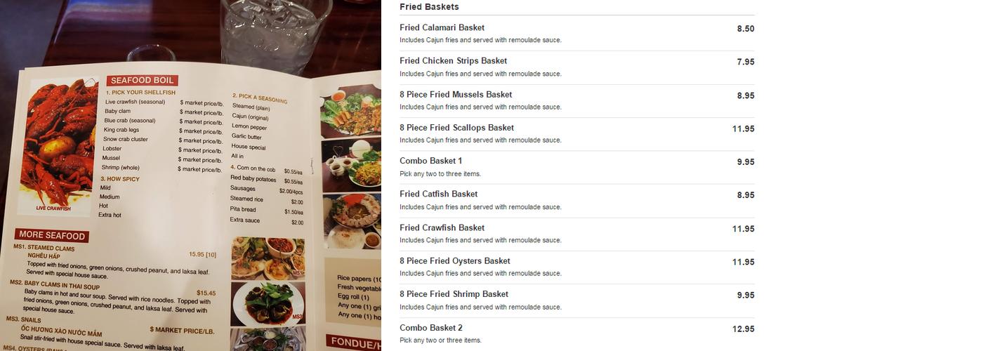 Phở Kimmie Menu