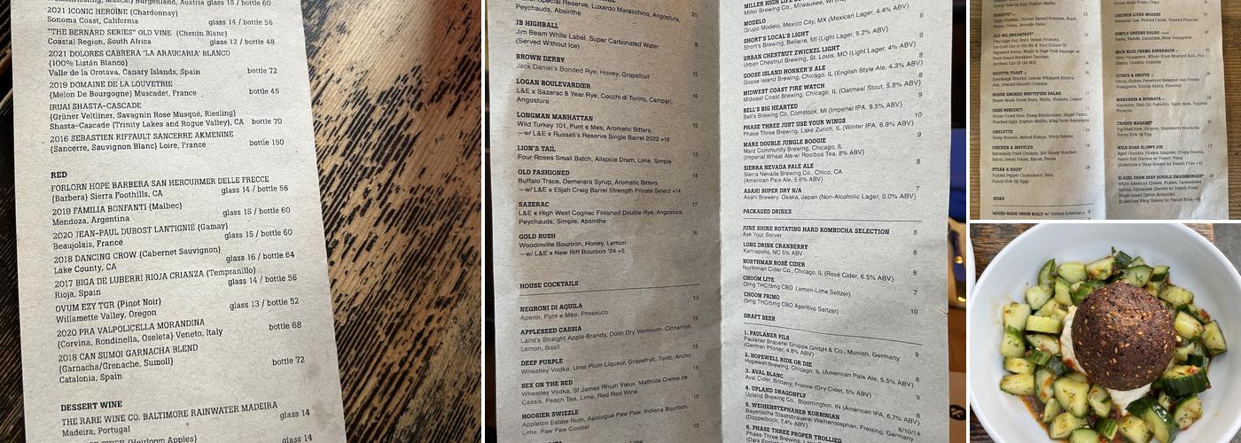 Longman & Eagle Menu