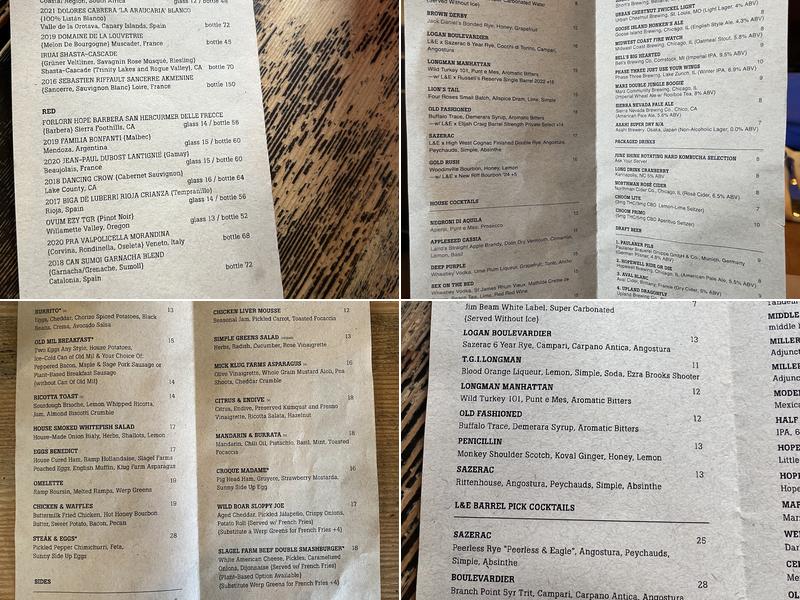 Longman & Eagle Menu