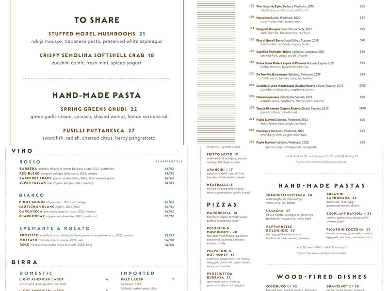 Che Figata Menu