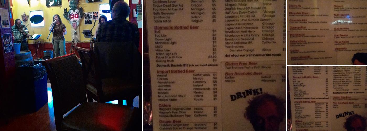 Lizard's Liquid Lounge Menu