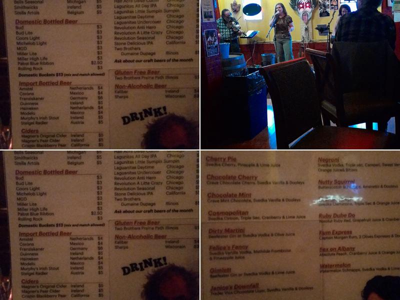 Lizard's Liquid Lounge Menu