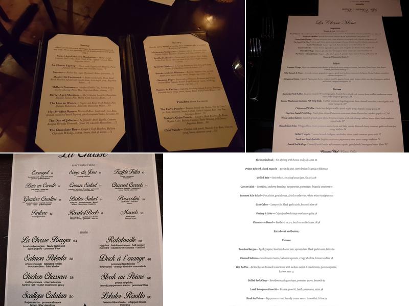 La Chasse Menu
