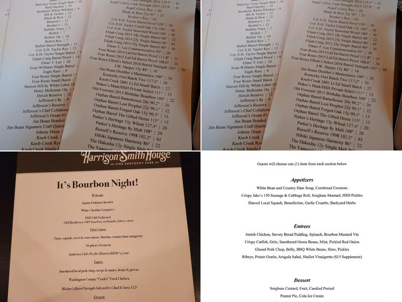 Harrison-Smith House Menu