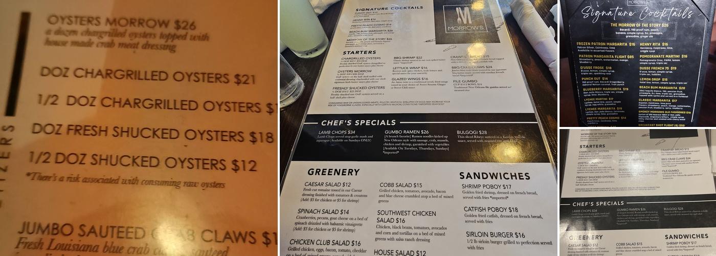 Morrow's Menu