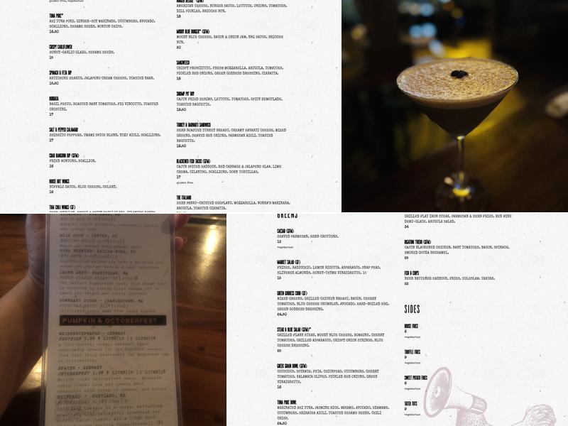 The Bowery Bar Menu