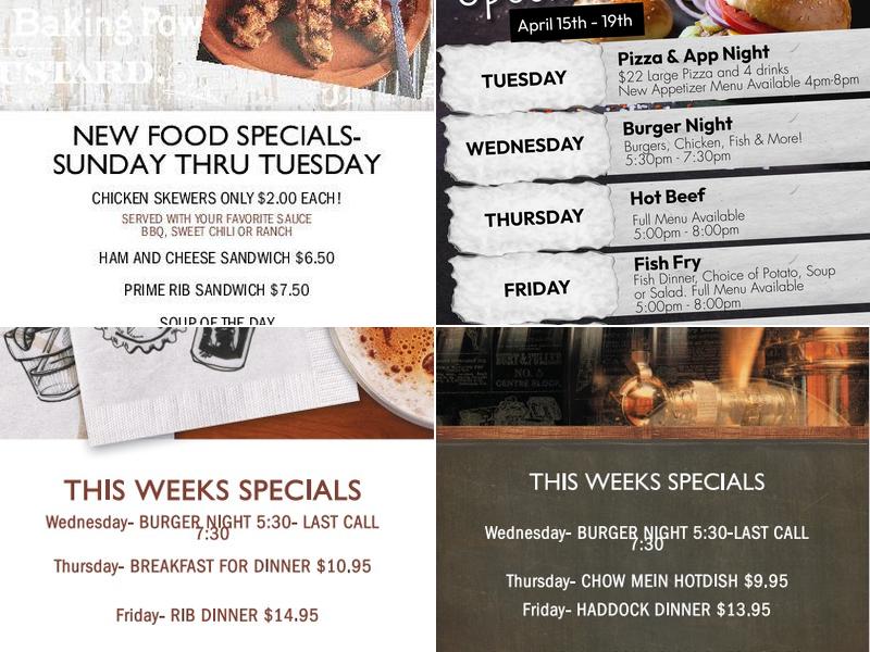 Fraternal Order of Eagles Menu