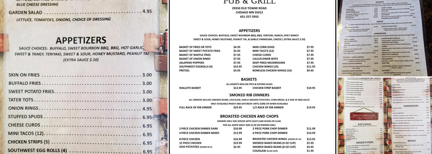Scooters Pub & Grill Menu