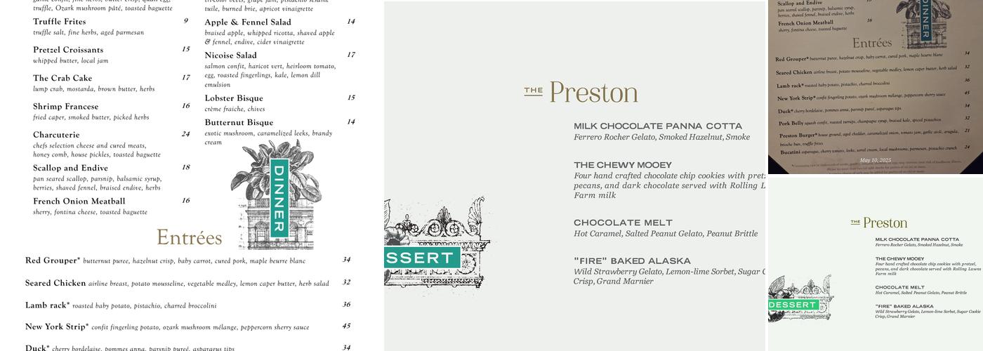 The Preston Menu