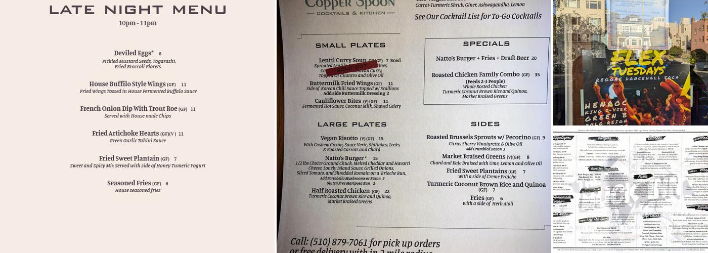 Copper Spoon Menu