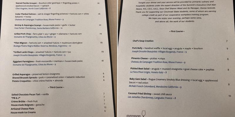 Cincinnati State Technical and Community College Menu