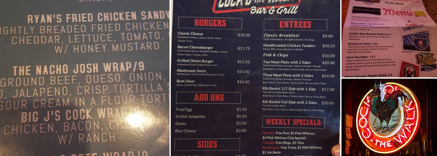 Cock-O-The Walk Menu