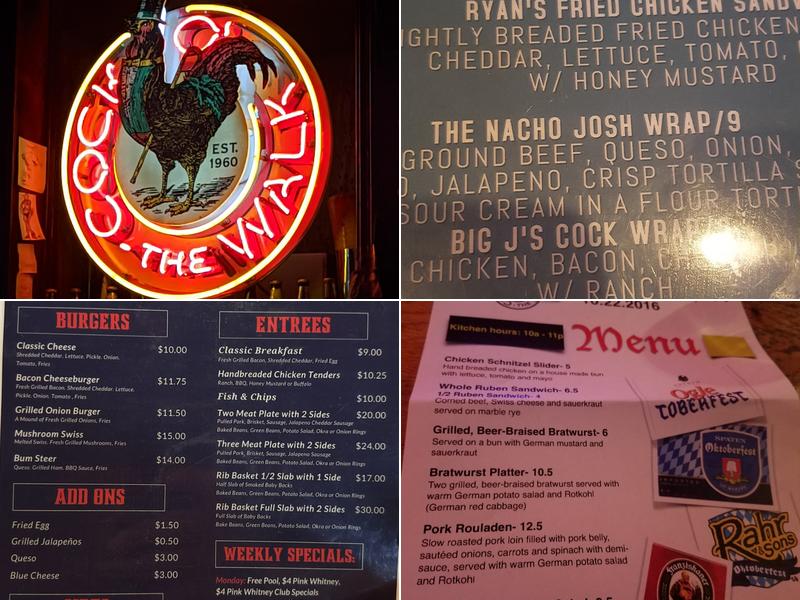 Cock-O-The Walk Menu