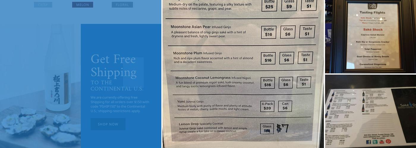 SakéOne Menu