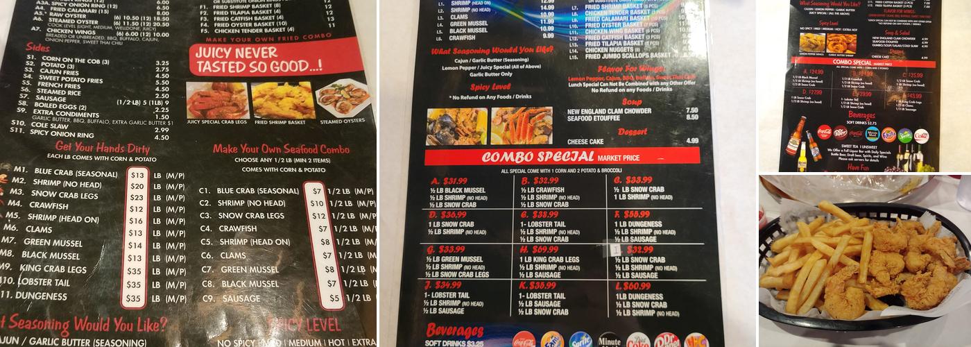 The Juicy Seafood Menu