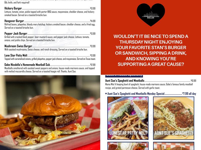 Stan's Blue Note Menu